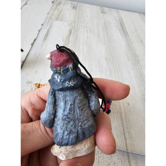 Snowman tree ornament country folk art set candy cane violin Xmas tree - Picture 8 of 10